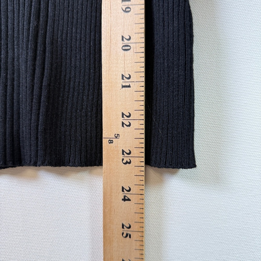 TAHARI Black Ribbed Knit Sleeveless Shell Tank Top S - Picture 6 of 6